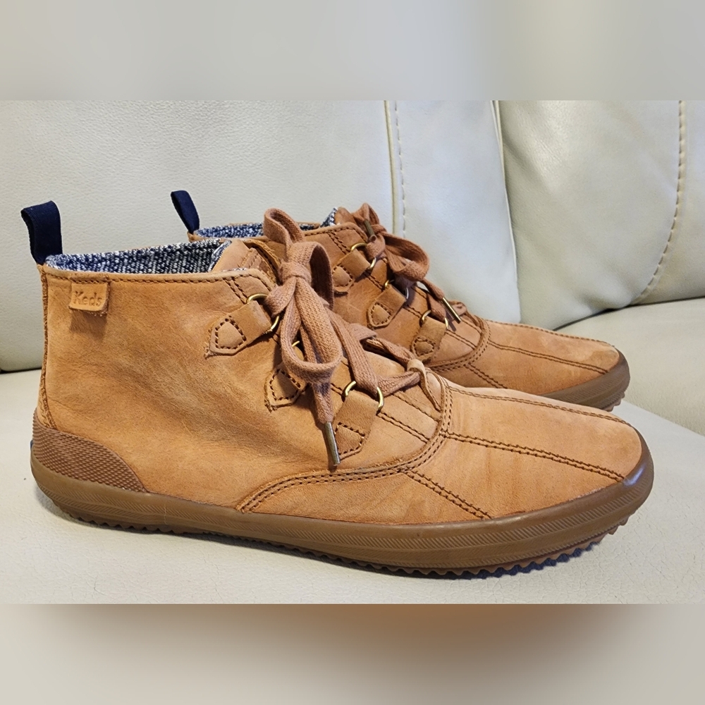 Keds Scout Boots Sneakers Women's Tan Lace Up Ankle Canvas Rubber sole 7.5